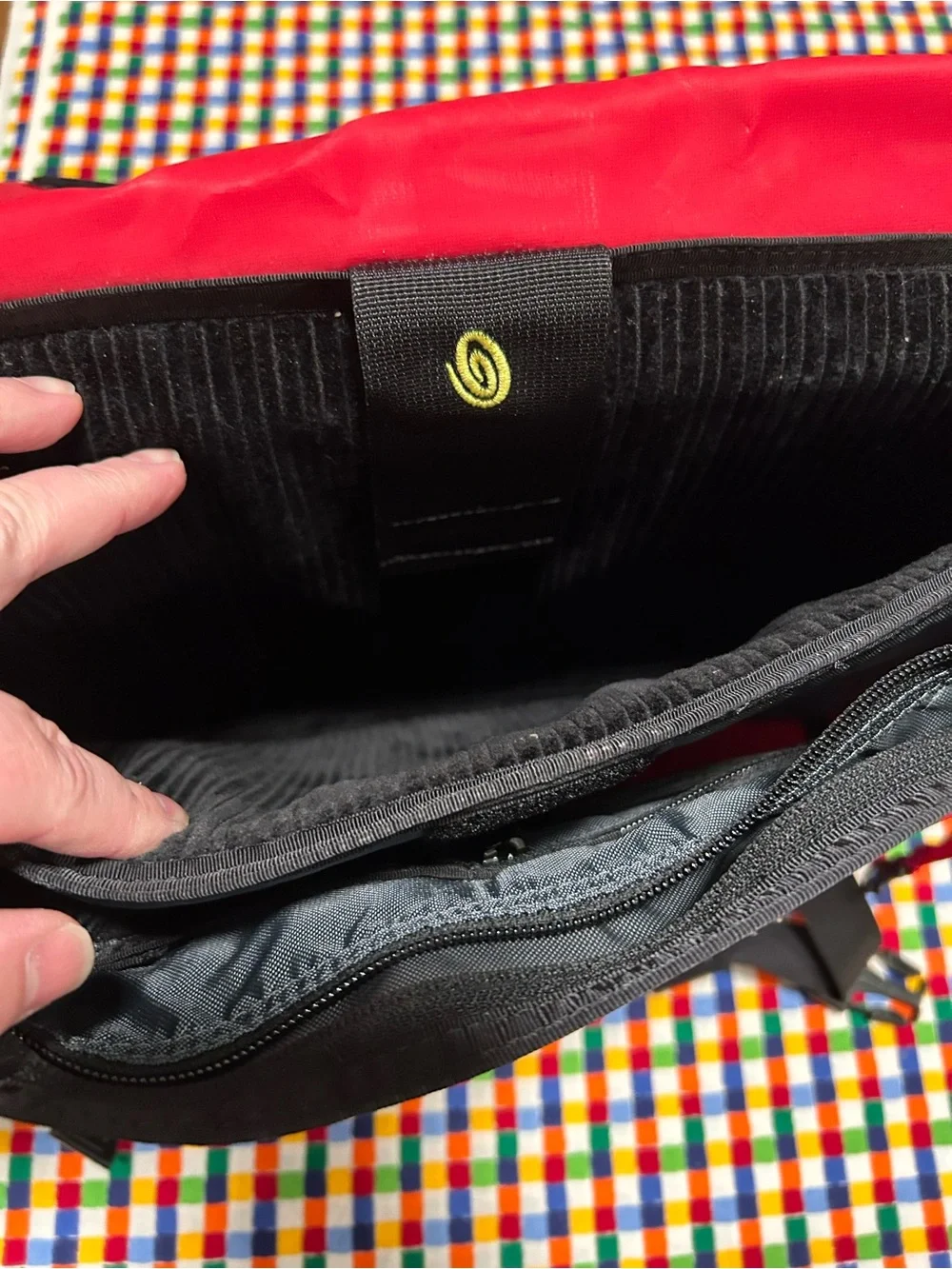 Timbuk2 Tricolor Messenger Bag in Red, Green & Cream